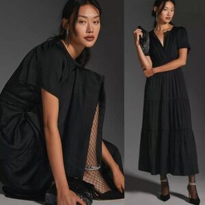 Anthropologie Somerset Maxi‎ Dress XS Babydoll Silky Fairy Grunge Witchy Holiday